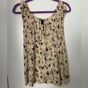 Lucky brand cute and sexy peasant style top, butterfly print
